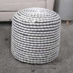 ?Vynxaria River Water-Resistant Handcrafted Cylindrical Pouf ¨C Stylish & Durable Seating - 1 of 4