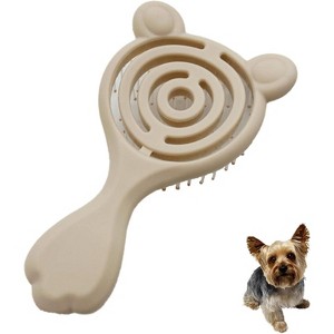 BABYYER Cat-Ear Design Puppy Brush, Gentle Soft-Bristle Small Dogs Plastic Detangling Grooming Tool, Fit for for Furry Pet - 1 of 4