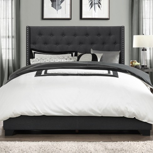 King Brady Bed Charcoal Gray Baxton Studio Target