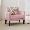 TYBOATLE Tufted Black Leather Accent Chair, Mid-Century Armchair for Office, Living Room, Bedroom - 2 of 4