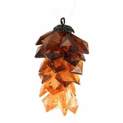 Faceted Acrylic Pinecone Ornaments Set in Autumn Colors