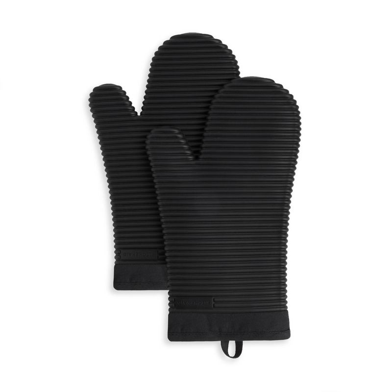 KitchenAid 2pk Silicone Ribbed Oven Mitts, 1 of 7