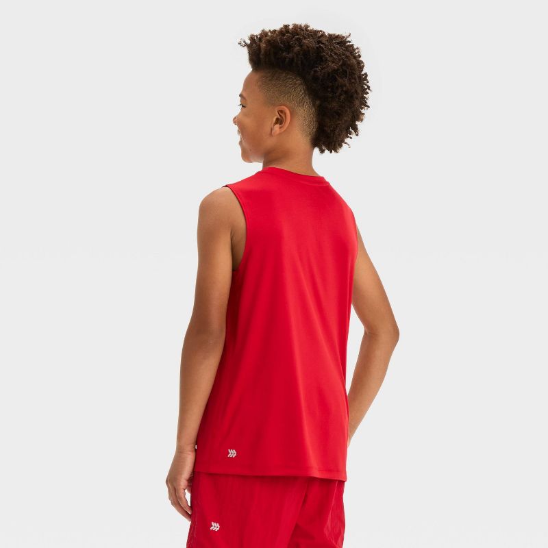 Boys&#39; Sleeveless&#160;&#39;USA&#39; Graphic T-Shirt - All In Motion™ Red, 3 of 4