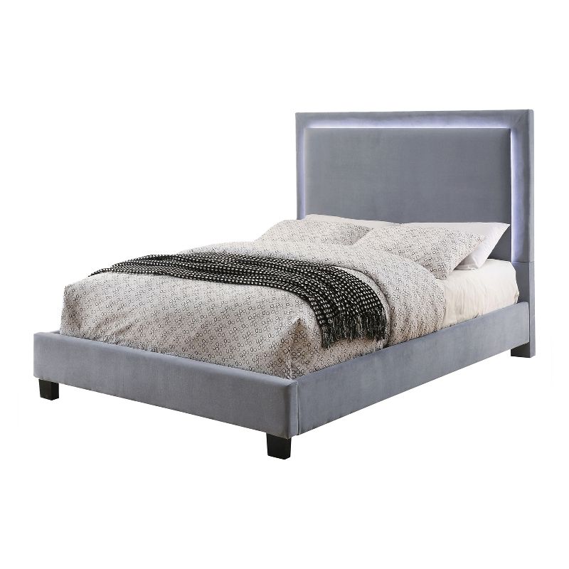 Shanelle Modern Fabric Platform Bed with Led Trim - miBasics, 1 of 7