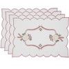 Saro Lifestyle Embroidered Christmas Placemat, 14"x20" Oblong, Ivory (Set of 4) - 2 of 3