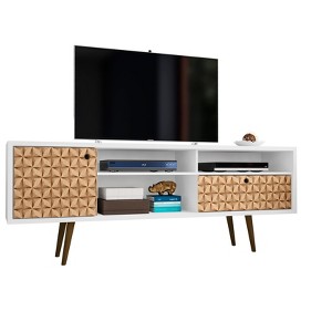 Sapphtopaz Modern TV Stand for TVs Up to 75" with Cabinet&Open Shelves Entertainment Center with Drawer&Splayed Wood Legs for Living Room - 1 of 4
