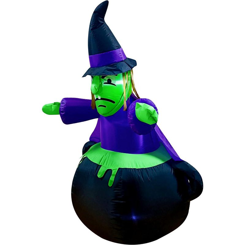 6ft Halloween Inflatable Witch in Cauldron, 1 of 6