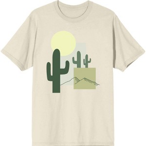 Natural World Cacti & Shapes Men's Crew Neck Short Sleeve Tee - 1 of 2