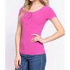 Women's Lace Up Short Sleeve Rib Knit T-Shirt - Active Basic - 3 of 4