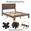 CAVINAS Industrial Full Size Bed Frame, Metal Frame & Solid Wood Platform Bed Frame with Headboard, Bed Frame with Large Under Bed Storage - 3 of 4