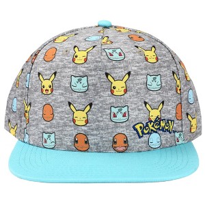 Kids Microfiber Pokemon All-Over Printed Cap Hat with Embroidery OSFA - 1 of 4