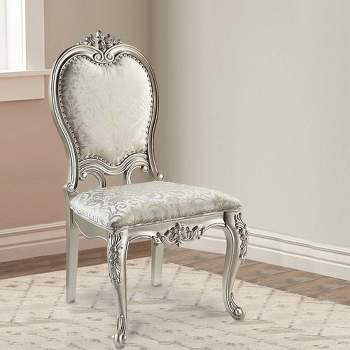 30" Bently Dining Chair Fabric and Champagne Finish - Acme Furniture