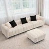 114-Inch Oversized Corduroy Three-Seater Curved Sectional Sofas with Footstool Set Easy Installation - 2 of 4