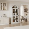 72 Inch High Arched Bookcase with Doors, 4 Tier Display Bookshelf Storage Cabinet for Home Office Living Room - 2 of 4