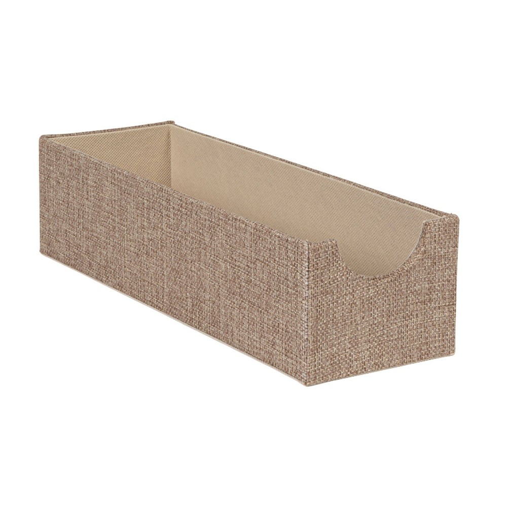 Household Essentials Narrow Shelf Organizer Tray Brown: Portable Polyester Storage & Organization Trays, 12" x 4"