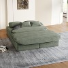 JOYRACER 75" 2-in-1 Convertible Foldable Sofa Bed with Blanket & 4 Pillows, Floor Sleeper Lounge Sofa, Couch for Living Room, Bedroom, Apartment - 2 of 4