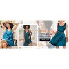 Ekouaer Women's Sleeveless V Neck Satin Nightgown Navy Blue M - 2 of 4
