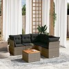 vidaXL Garden Sofa Set Grey and Brown - 2 of 4