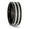 Chisel Stainless Steel Polished Black IP-plated with Grey Carbon Fiber Inlay 8mm Band Ring - 3 of 4