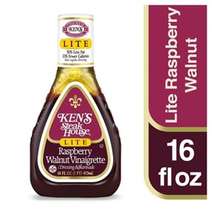 Ken's Steak House Lite Raspberry Walnut Vinaigrette Dressing & Marinade 16 oz, Pack of 2 - 1 of 3