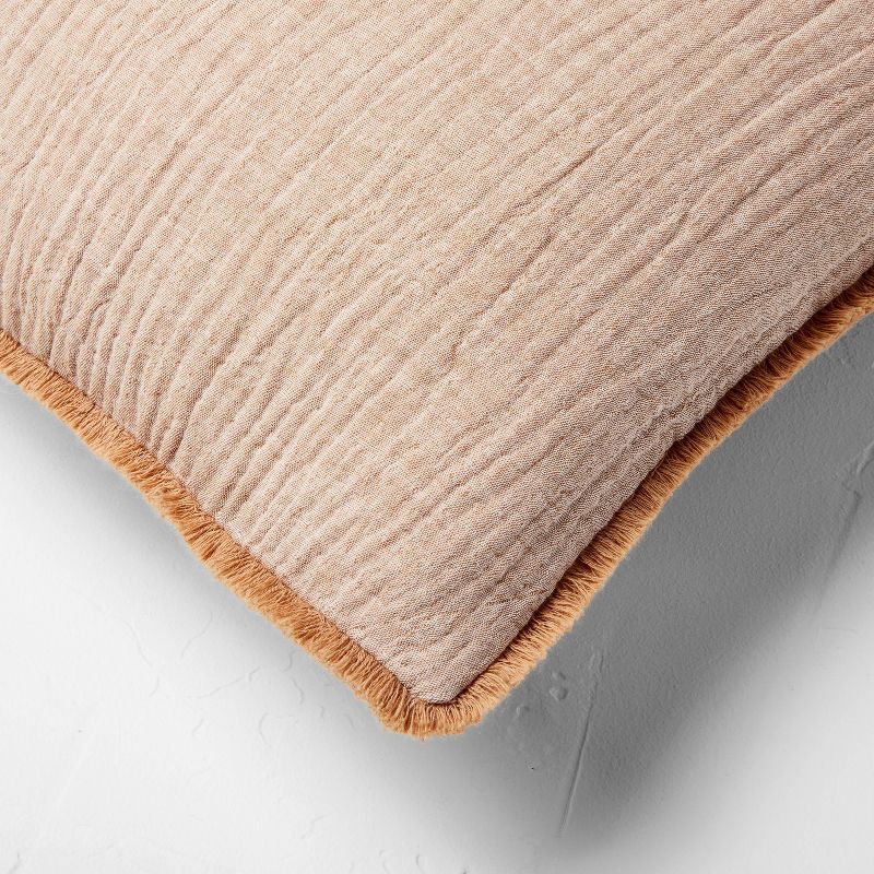 Lumbar Textured Chambray Cotton Bed Decorative Throw Pillow  - Casaluna™, 4 of 5