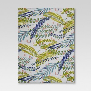 5' x 7' Botanical Rectangular Woven Outdoor Area Rug Blue/Green - Threshold™: Durable, Traditional Jacquard Design, Hose Clean - 1 of 1