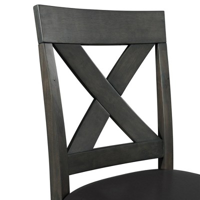 Alexa Gray 7-Piece Counter Height Dining Set with Faux Leather Upholstered Chairs