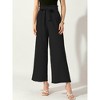 INSPIRE CHIC Women's Tie Knot High Waist Pleated Wide Leg Pants with Pockets - 3 of 4