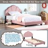 Twin Platform Bed Modern Upholstered with Shell Headboard for Kids Bedroom 44"W - 3irtyhousy - 2 of 4