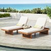 Christopher Knight Home Rourke Modern Outdoor Acacia Wood Rattan Lounge Chair with Adjustable Backrest and Cushion - 2 of 4