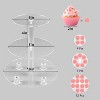 Hachikiko 3 Tier Round Acrylic Cupcake Stand with Base, Holds 23 Cupcakes, Premium Display for Weddings, Birthdays, Parties (4" Layer Spacing) - 3 of 4