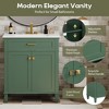 NicBex 30" Bathroom Vanity with Sink, Bathroom Cabinet Storage, 1 Soft Closing Cabinet Doors with Adjustable Shelf for Bathroom, Green - 3 of 4