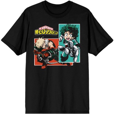 Deku & Bakugo My Hero Academia Anime Mens Black Graphic Tee-s : Target