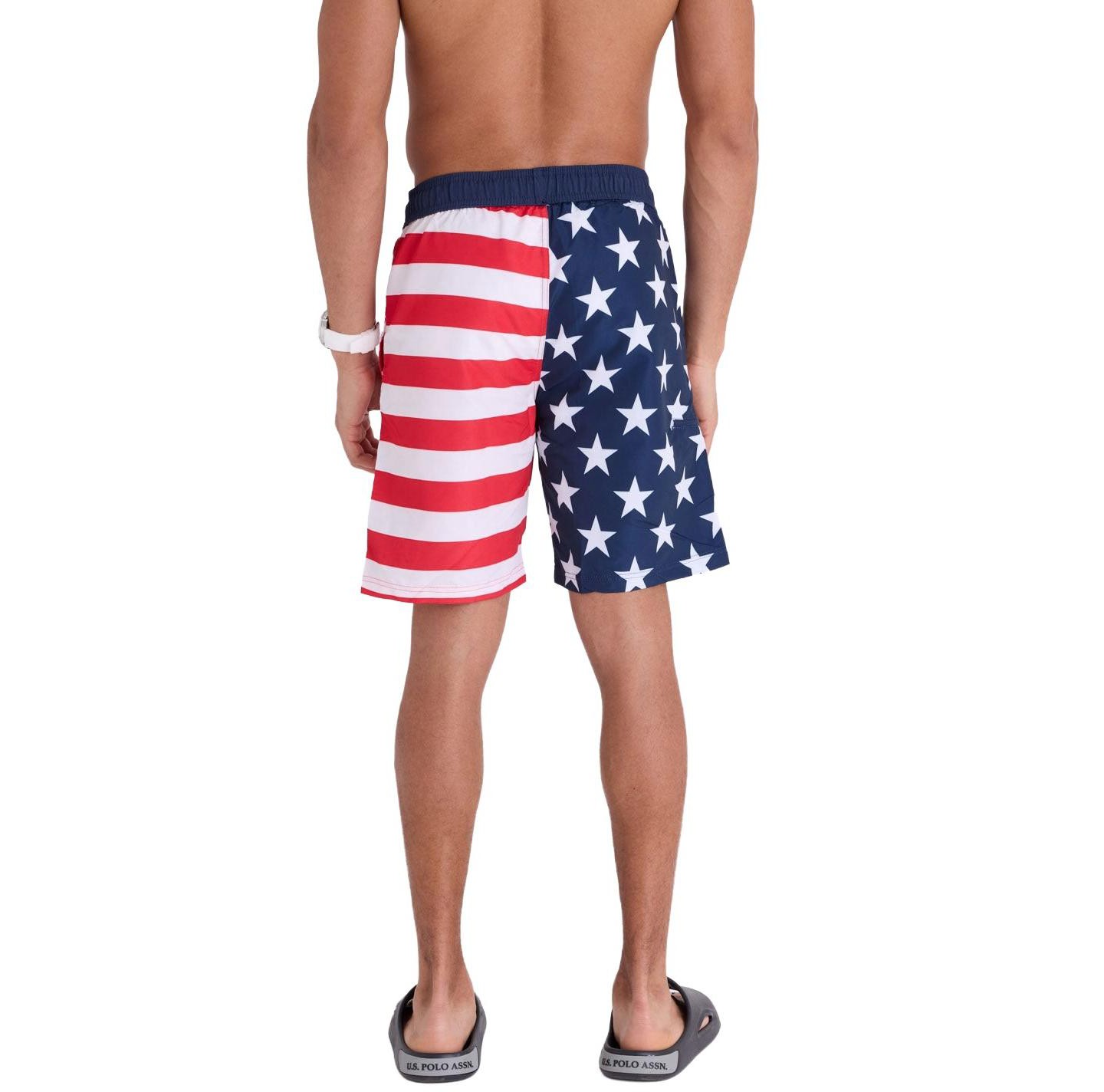 U.S. Polo Assn. Men's American Flag Swim Trunk Classic Navy, цвет: Тёмно-синий — фото 2