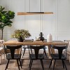 LLHZSY 49 1/5" Rustic Wood Linear Kitchen Island Pendant Chandelier for Living/ Dining Room-Brown, Dimmable LED - 3 of 4