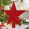 Aoibox 8 Inch Red Glitter 3D Star Christmas Tree Topper Waterproof Shatter Proof Plastic for 4 to 8 ft Trees Holiday Indoor Outdoor Decor 1 Piece - 3 of 4