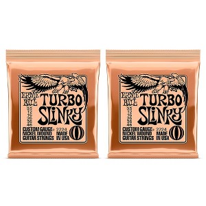 Ernie Ball 2224 Turbo Slinky Nickel Wound Electric Guitar Strings 2-Pack - 1 of 3