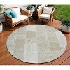 Taupe Beige And Tan Patchwork Washable Indoor Outdoor Area Rug - 2 of 4