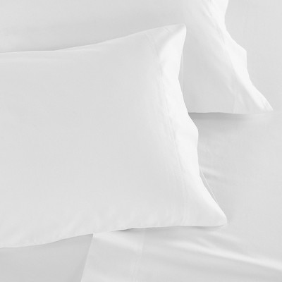 Bright White 600 Thread Count Cotton Sateen Pillowcases, Standard/Queen