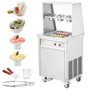 VEVOR Fried Ice Cream Roll Machine, 13.8" x 13.8" Square Stir-Fried Ice Cream Pan, Stainless Steel Commercial Rolled Ice Cream Maker - 1 of 4
