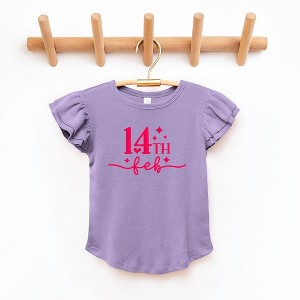 The Juniper Shop 14th Feb Stars Puff Print Toddler Flutter Sleeve Tee - 1 of 3