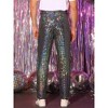 INSPIRE CHIC Men's Party Disco Shiny Sparkly Straight Leg Sequins Pants - 3 of 4