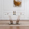Modern 70'' Rectangular Marble Dining Table,Mirrored Stainless Steel Base,Suitable for 6 People - Maison Boucle - 2 of 4
