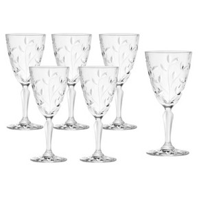 Lorren Home Trends Laurus, Set of 6, 8oz Red Wine Stems-Made In Italy - 1 of 4