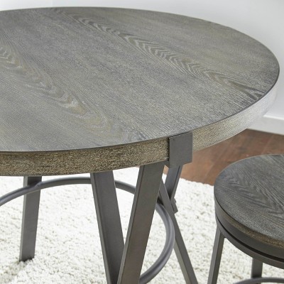 Contemporary Gray Wood 42" Round Counter Height Table