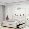NicBex Full/Queen/King Upholstered Bed Frame with Star Galaxy Projector,Storage Tufted Wingback Headboard with USB Port,Music Speaker,Easy Assembly - 3 of 4