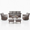 POCASSY 6 Piece All Weather Wicker Patio Furniture Set, Outdoor Conversation Set with Patio Sofa Couch Swivel Patio Chairs Coffee Table and Ottomans - 4 of 4