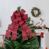 Northlight 19" Buffalo Plaid Print 14 Loop Christmas Bow Tree Topper - image 2 of 4