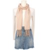 INSPIRE CHIC Gender Neutral Plain Cashmere Imitation Winter Warm Solid Color Fringe Long Scarves 1Pc - 2 of 4
