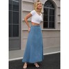 INSPIRE CHIC Women's Denim High Waisted Western Outfits Flared Side Pockets Maxi Skirts - 2 of 4